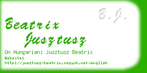 beatrix jusztusz business card